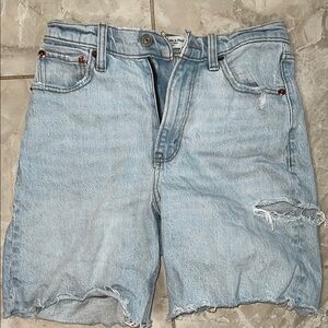 Abercrombie & Fitch Blue Jean Shorts Distressed Cut-Off